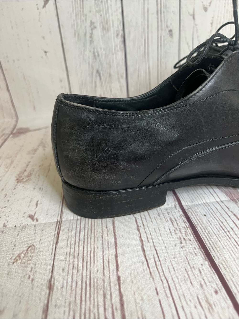 Men's Prada Size 8 Black Leather Dress Shoes Cap-Toe Oxford - Picture 11 of 16